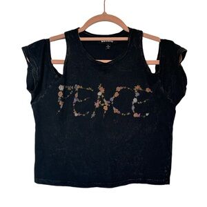 Workshop Cropped Cold Shoulder Tee